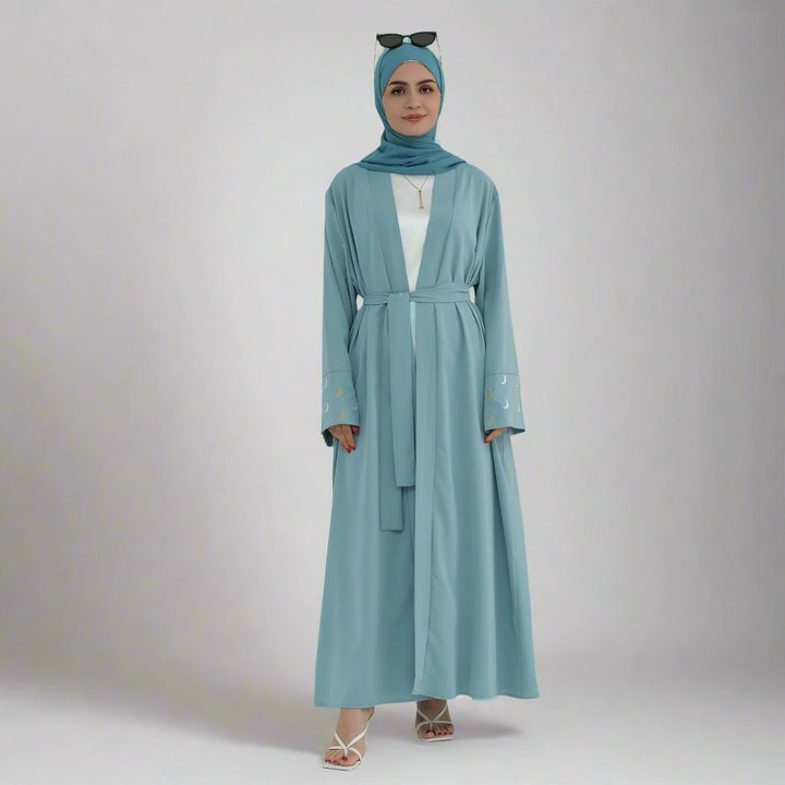 Muna Open Abaya Kimono - Teal