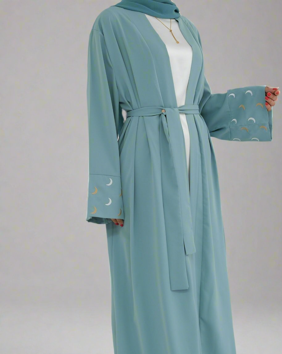 Muna Open Abaya Kimono - Teal