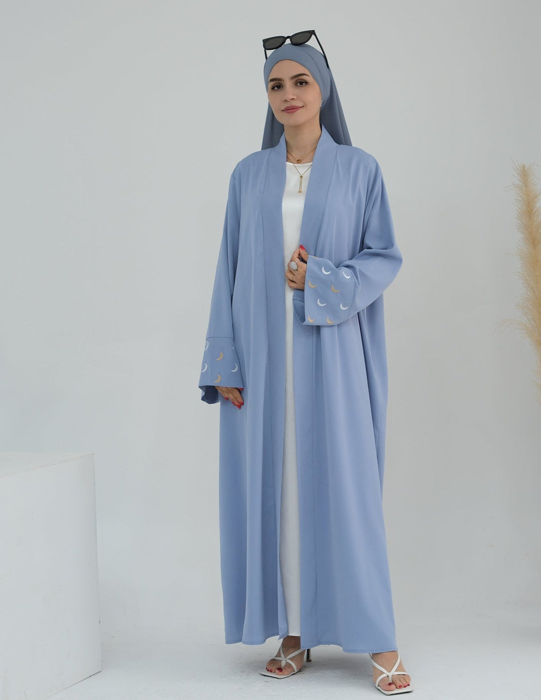 Muna Open Abaya Kimono - Blue