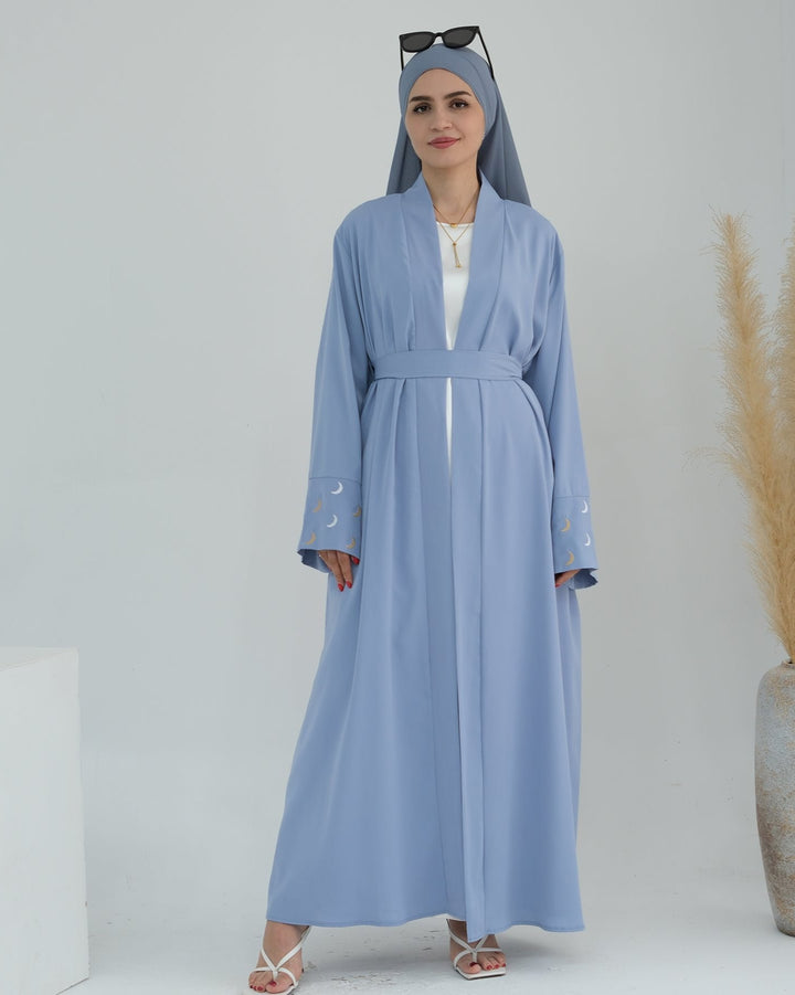 Muna Open Abaya Kimono - Blue