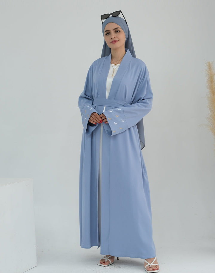 Muna Open Abaya Kimono - Blue