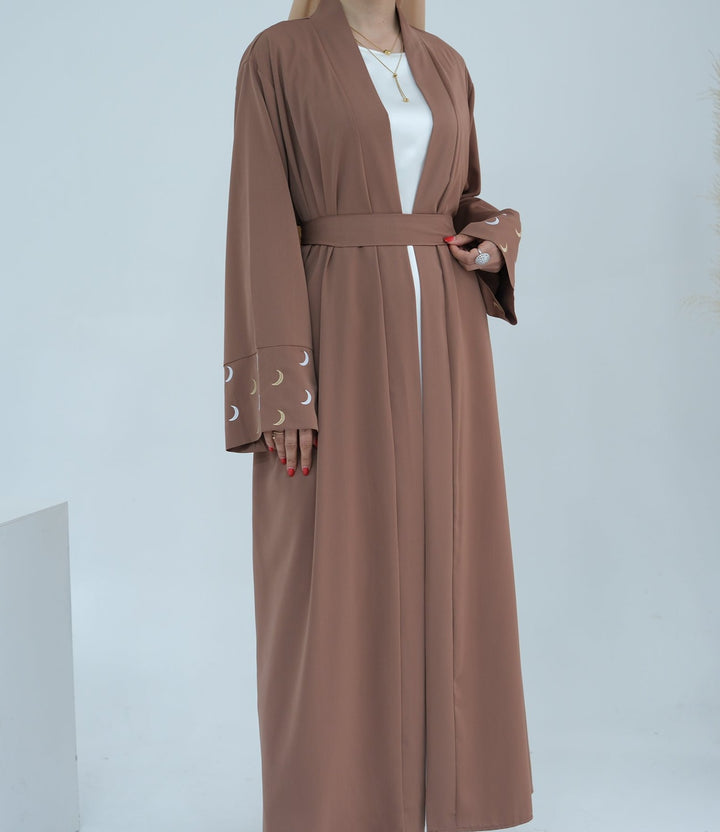 Muna Open Abaya Kimono - Brown