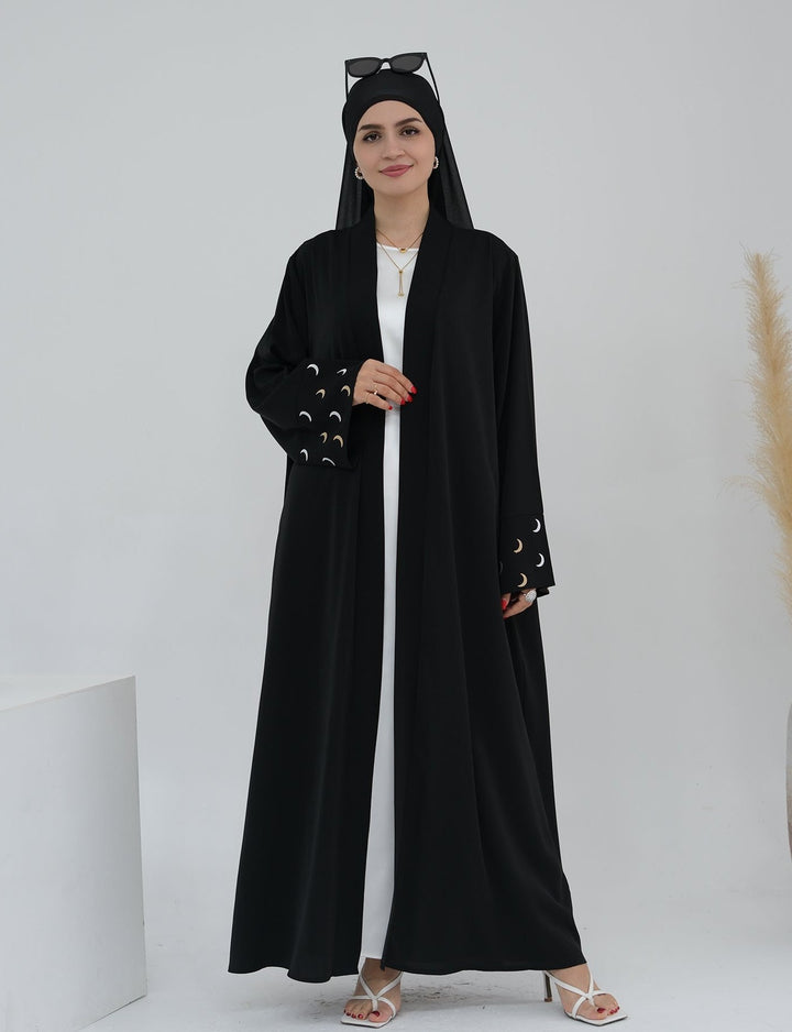 Muna Open Abaya Kimono - Black