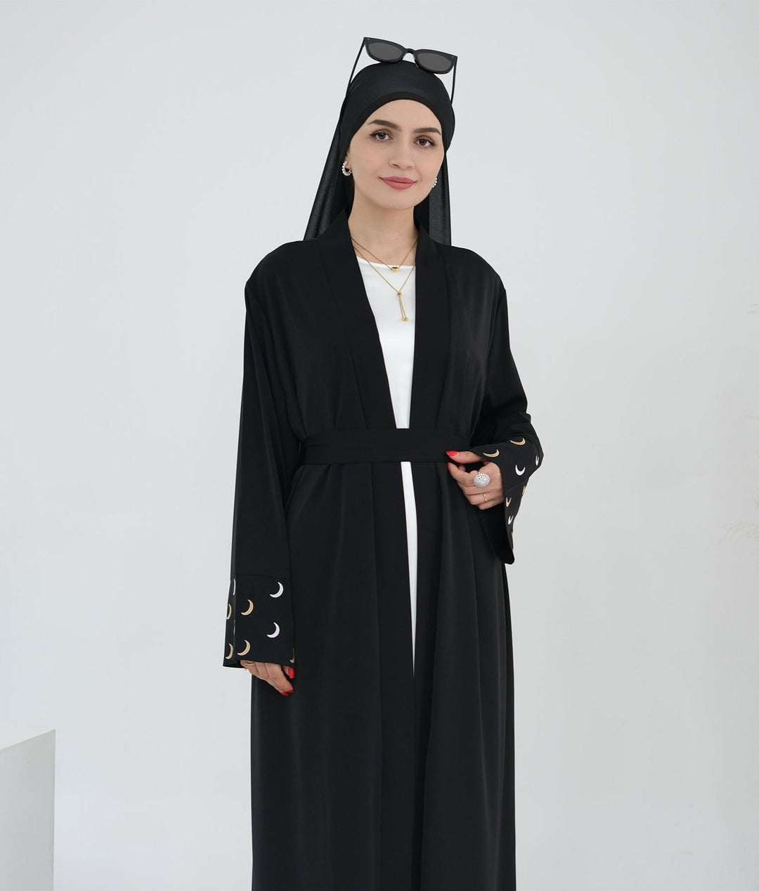 Muna Open Abaya Kimono - Black