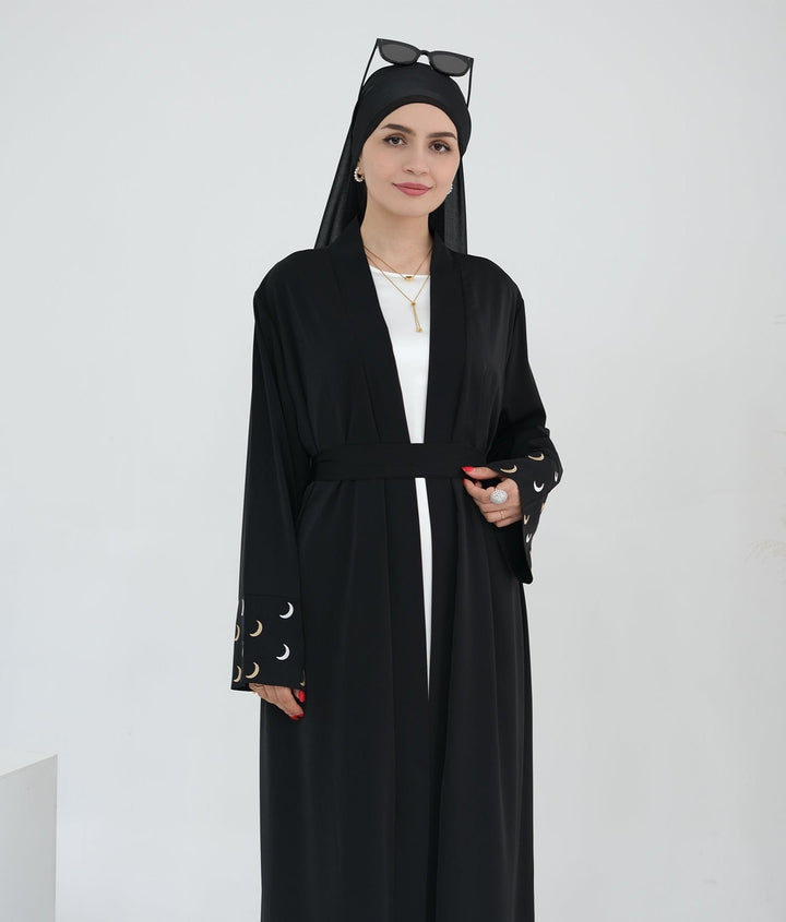 Muna Open Abaya Kimono - Black