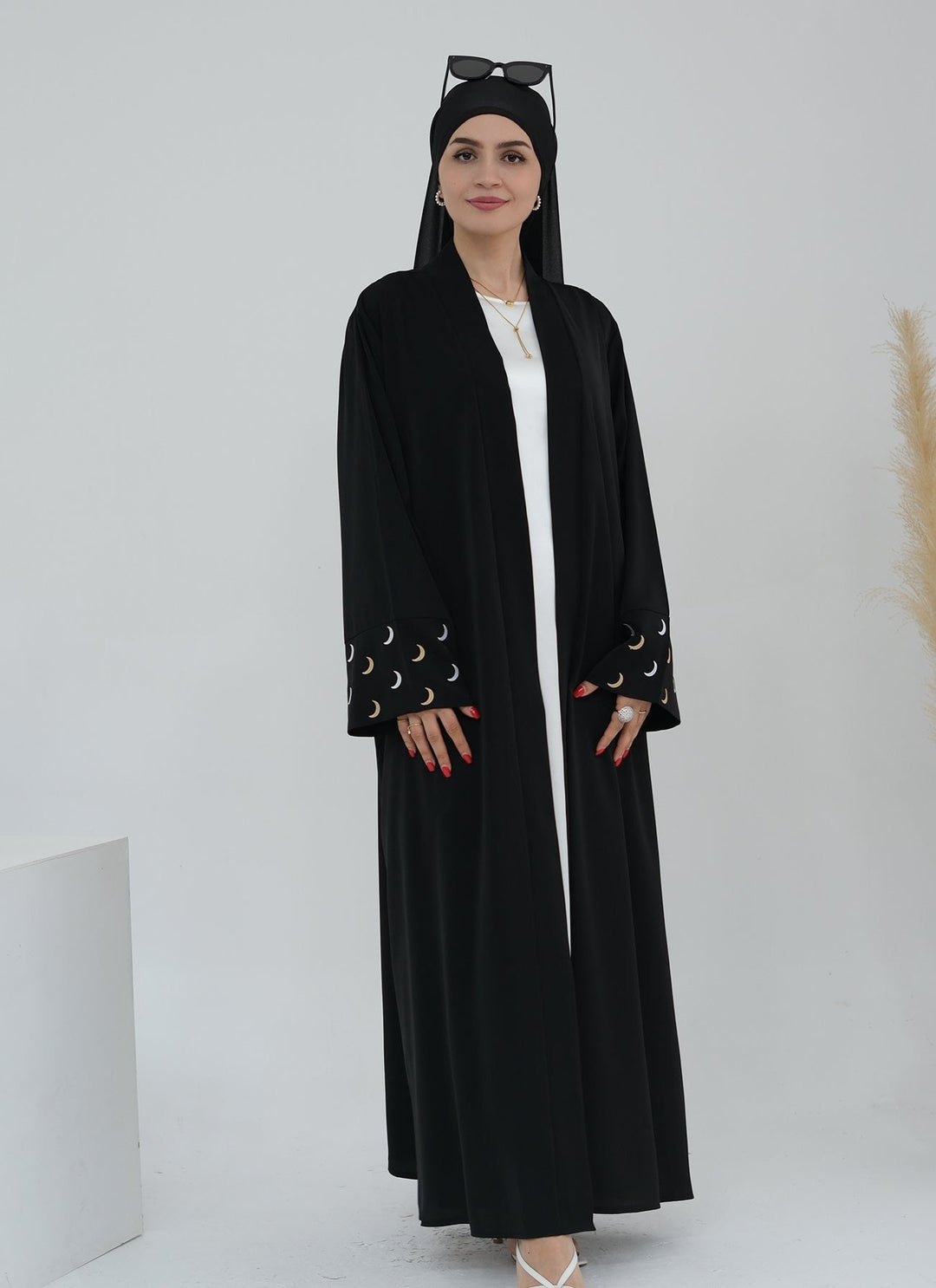 Muna Open Abaya Kimono - Black