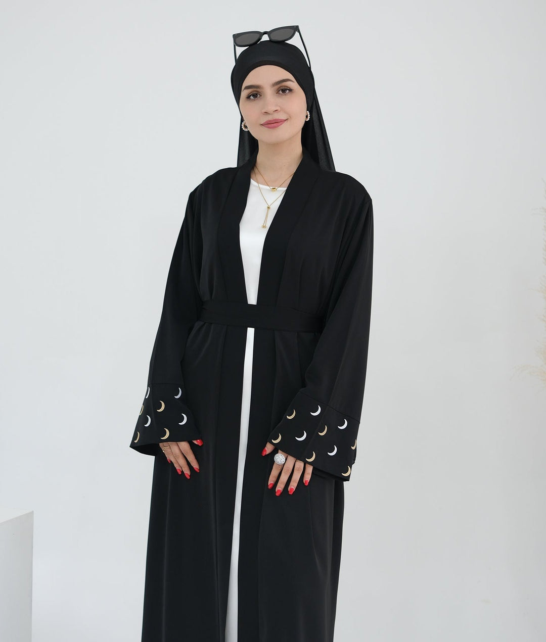 Muna Open Abaya Kimono - Black