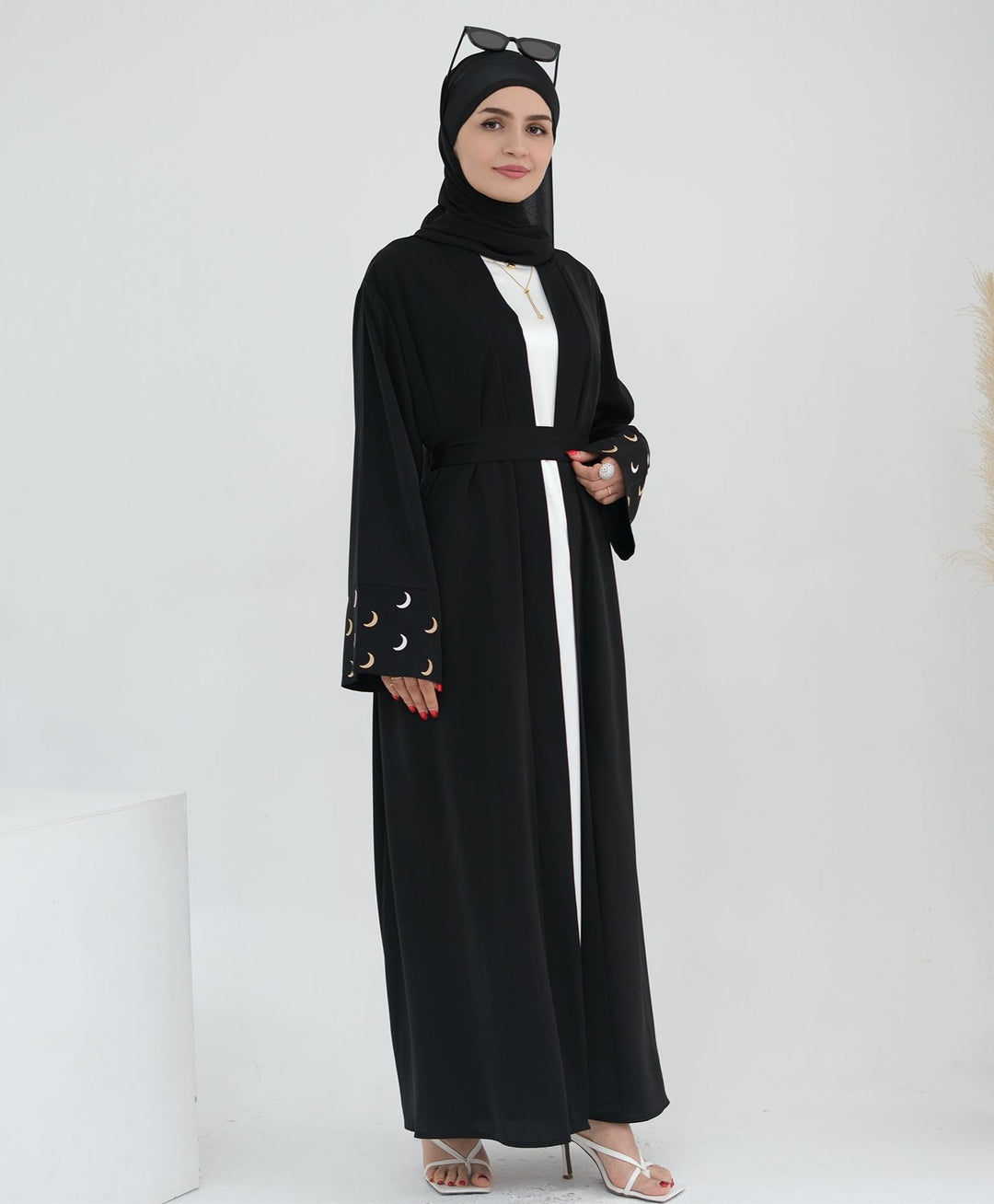 Muna Open Abaya Kimono - Black