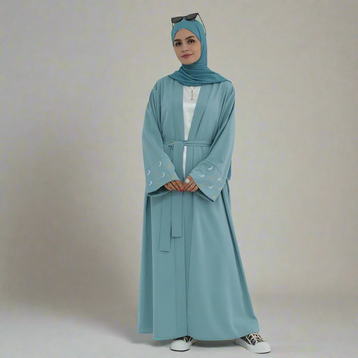 Muna Open Abaya Kimono - Teal