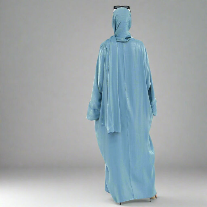 Nessa Shimmer Abaya with Hijab - Blue