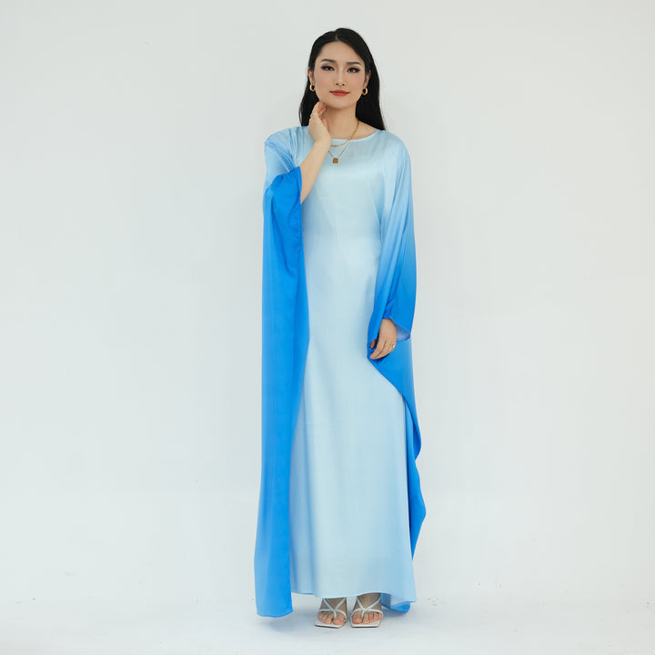 Raya Ombre Butterfly Abaya - Blue