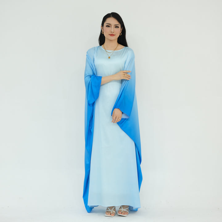 Raya Ombre Butterfly Abaya - Blue