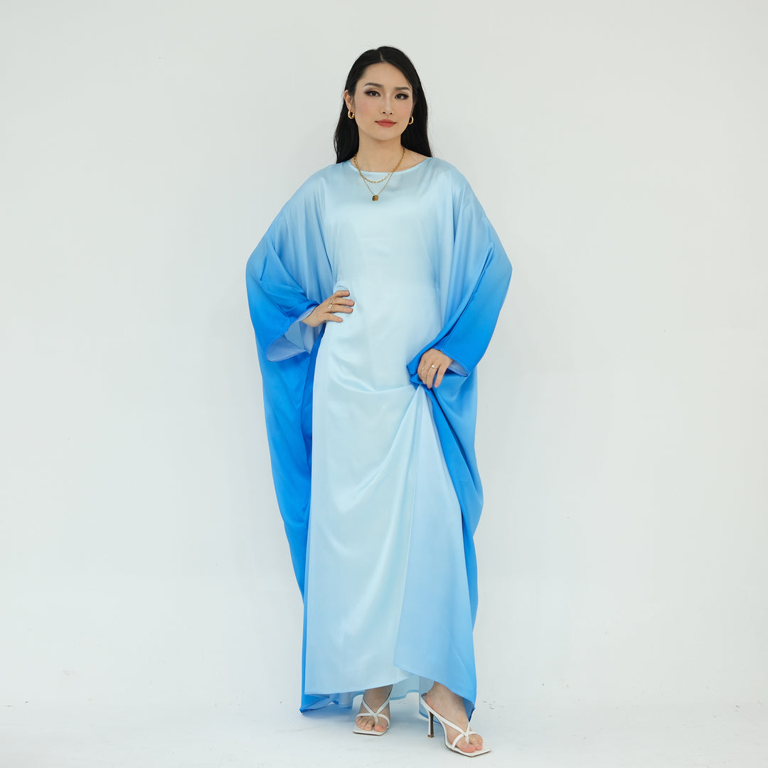 Raya Ombre Butterfly Abaya - Blue