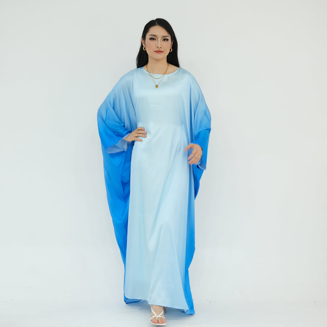 Raya Ombre Butterfly Abaya - Blue