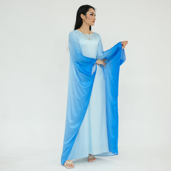 Raya Ombre Butterfly Abaya - Blue