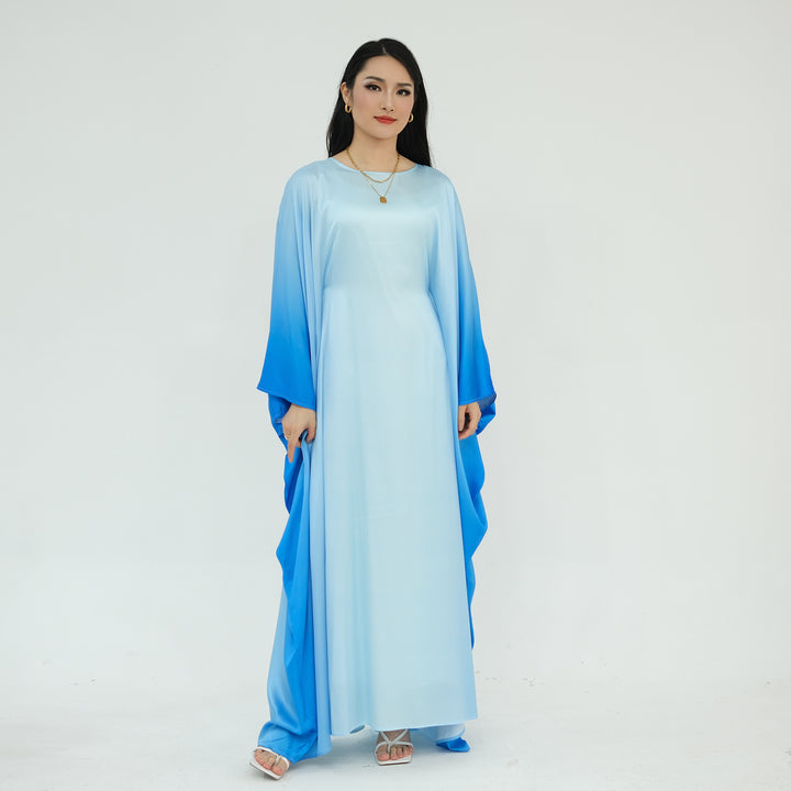 Raya Ombre Butterfly Abaya - Blue