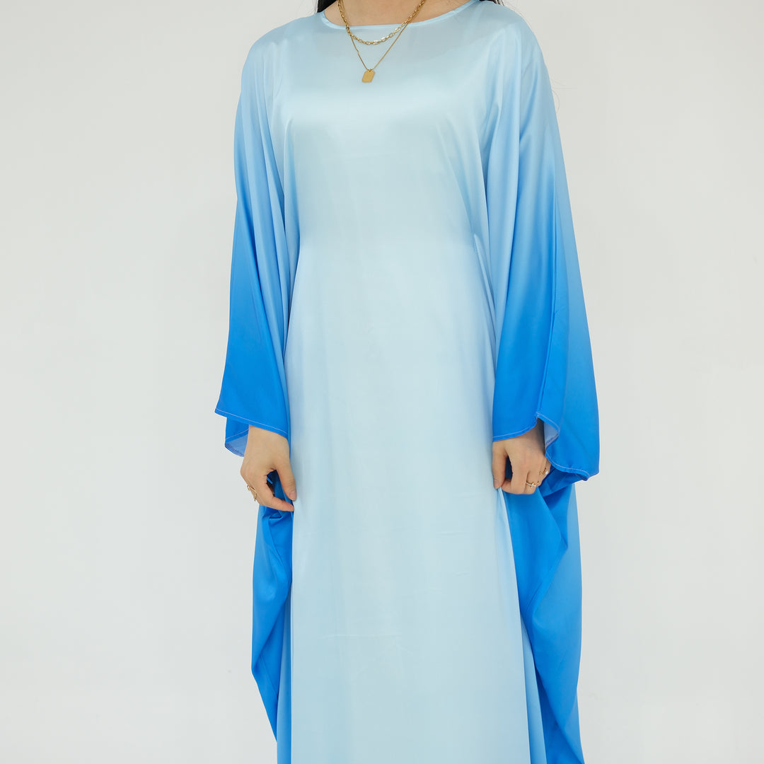 Raya Ombre Butterfly Abaya - Blue