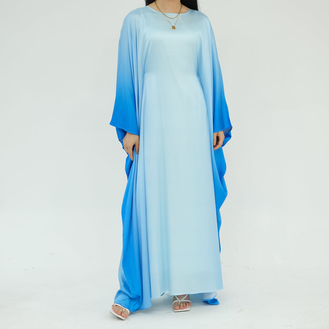 Raya Ombre Butterfly Abaya - Blue