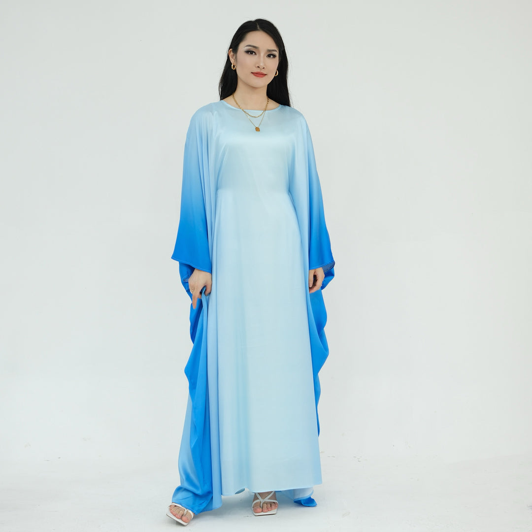 Raya Ombre Butterfly Abaya - Blue