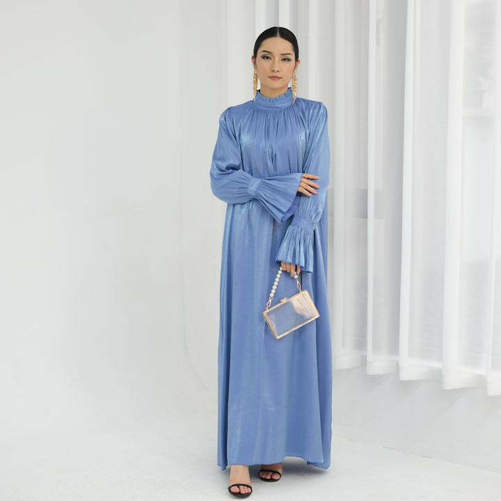 Get trendy with Samira Shimmer Dress - Blue - Dresses available at Voilee NY. Grab yours for $69.90 today!