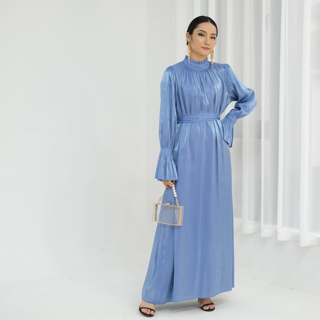 Get trendy with Samira Shimmer Dress - Blue - Dresses available at Voilee NY. Grab yours for $69.90 today!