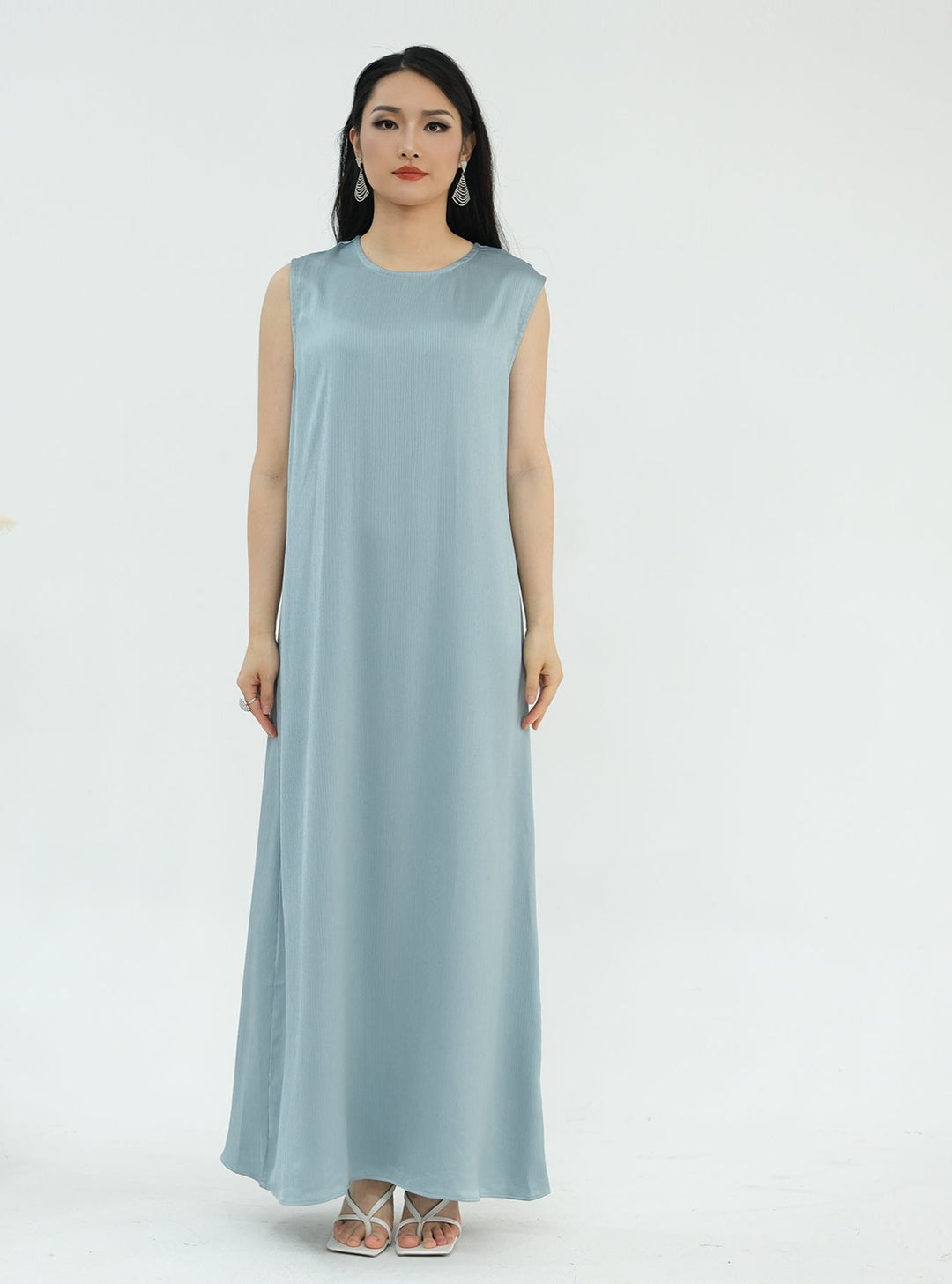 Reina Textured Batwing Abaya Set - Blue