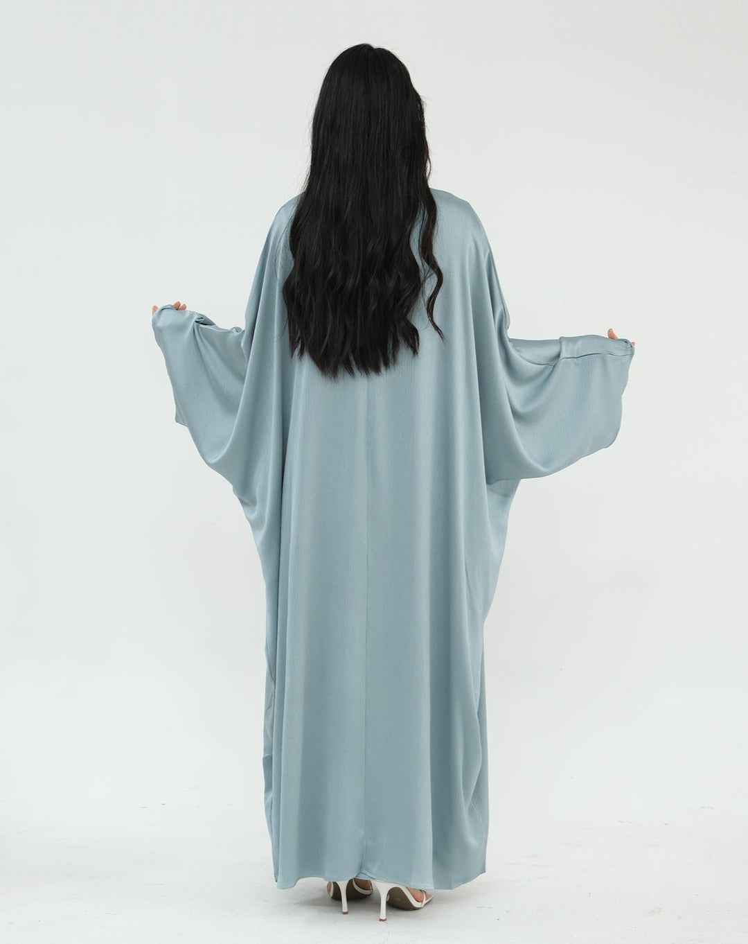 Reina Textured Batwing Abaya Set - Blue