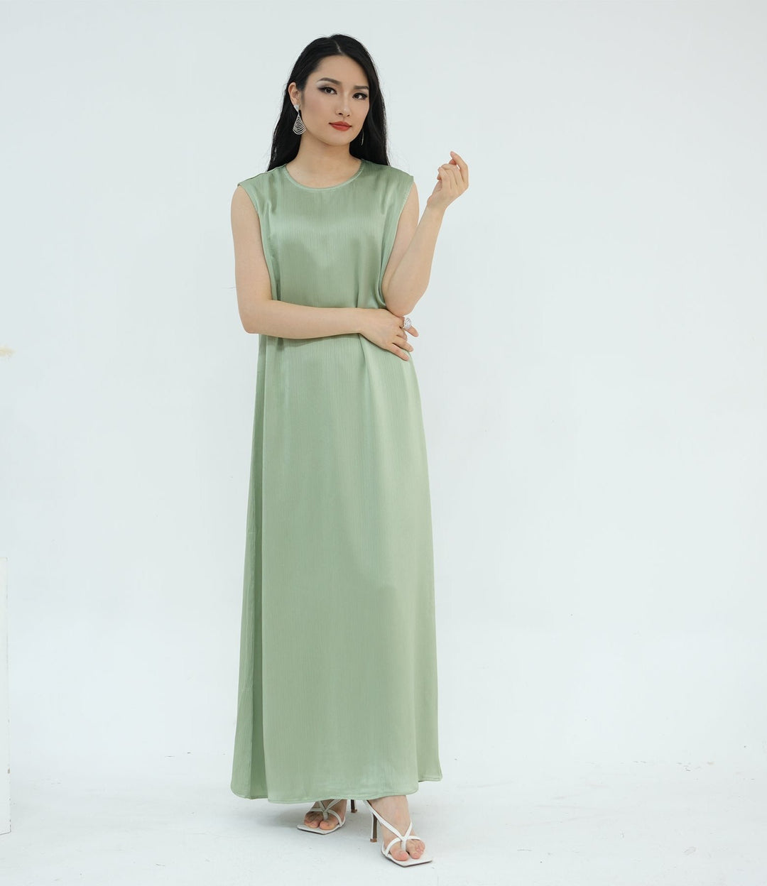 Reina Textured Batwing Abaya Set - Mint