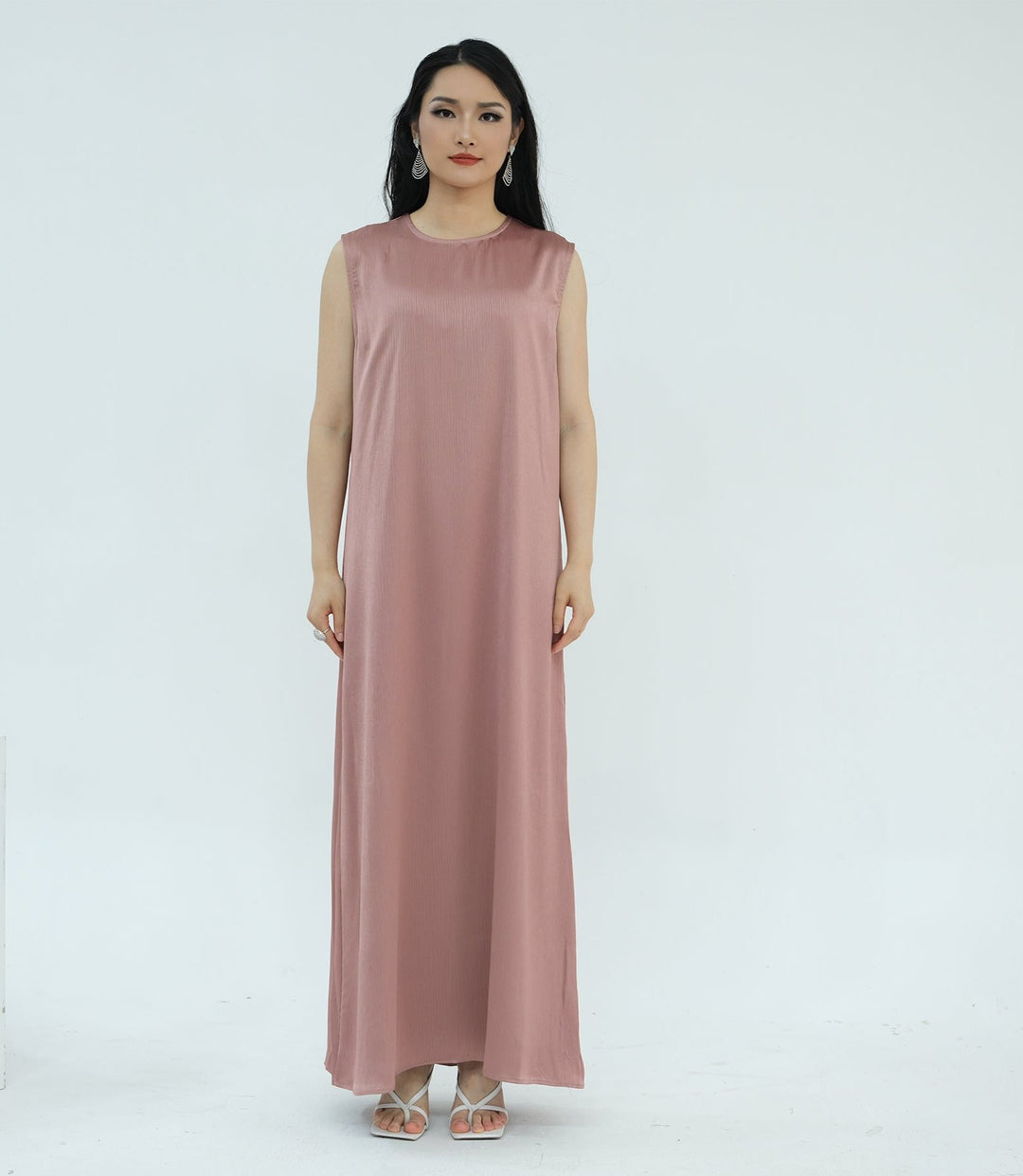 Reina Textured Batwing Abaya Set - Dusty Pink