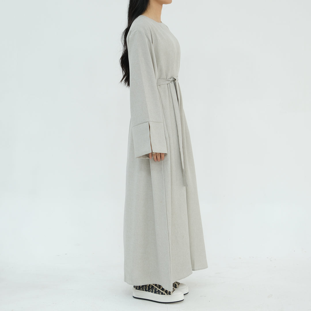 Get trendy with Heather Everyday Abaya - Sand - Dresses available at Voilee NY. Grab yours for $49.90 today!