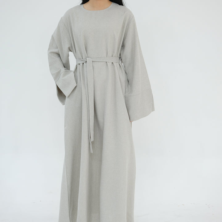 Get trendy with Heather Everyday Abaya - Sand - Dresses available at Voilee NY. Grab yours for $49.90 today!