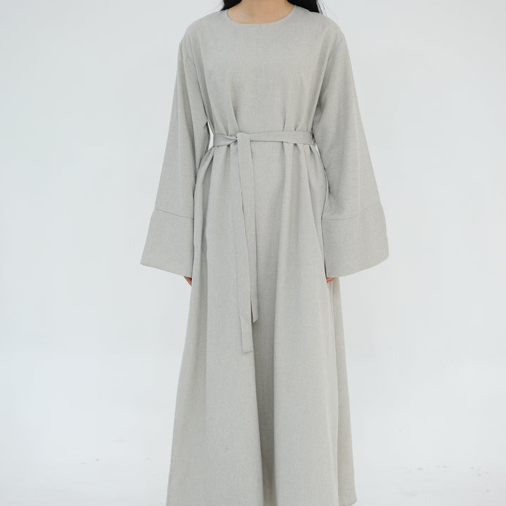 Get trendy with Heather Everyday Abaya - Sand - Dresses available at Voilee NY. Grab yours for $49.90 today!