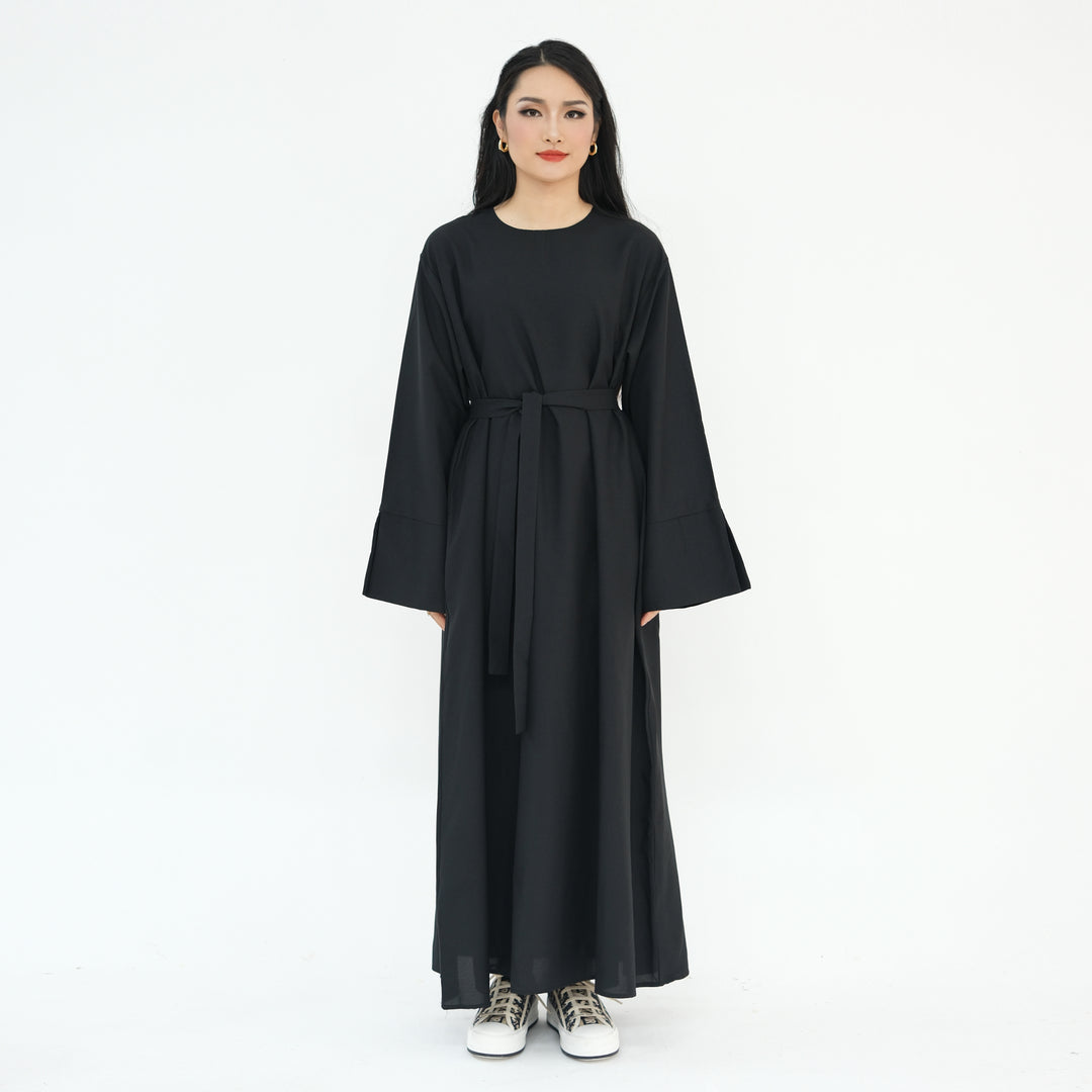 Get trendy with Heather Everyday Abaya - Black - Dresses available at Voilee NY. Grab yours for $49.90 today!