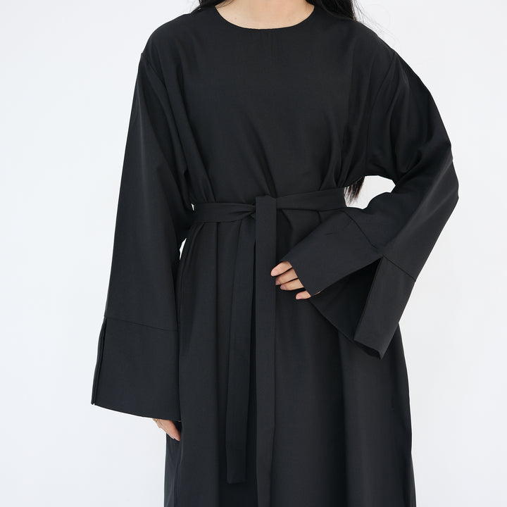 Get trendy with Heather Everyday Abaya - Black - Dresses available at Voilee NY. Grab yours for $49.90 today!