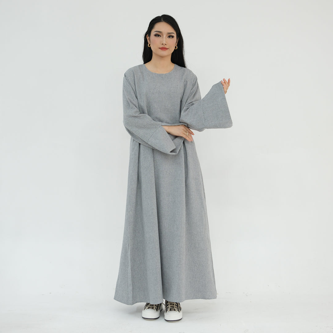 Get trendy with Heather Everyday Abaya - Gray - Dresses available at Voilee NY. Grab yours for $49.90 today!