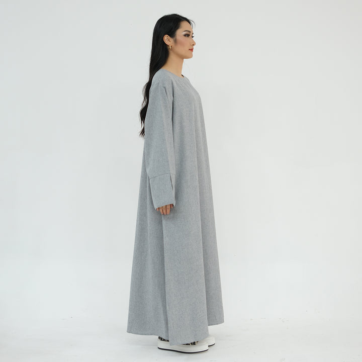 Get trendy with Heather Everyday Abaya - Gray - Dresses available at Voilee NY. Grab yours for $49.90 today!