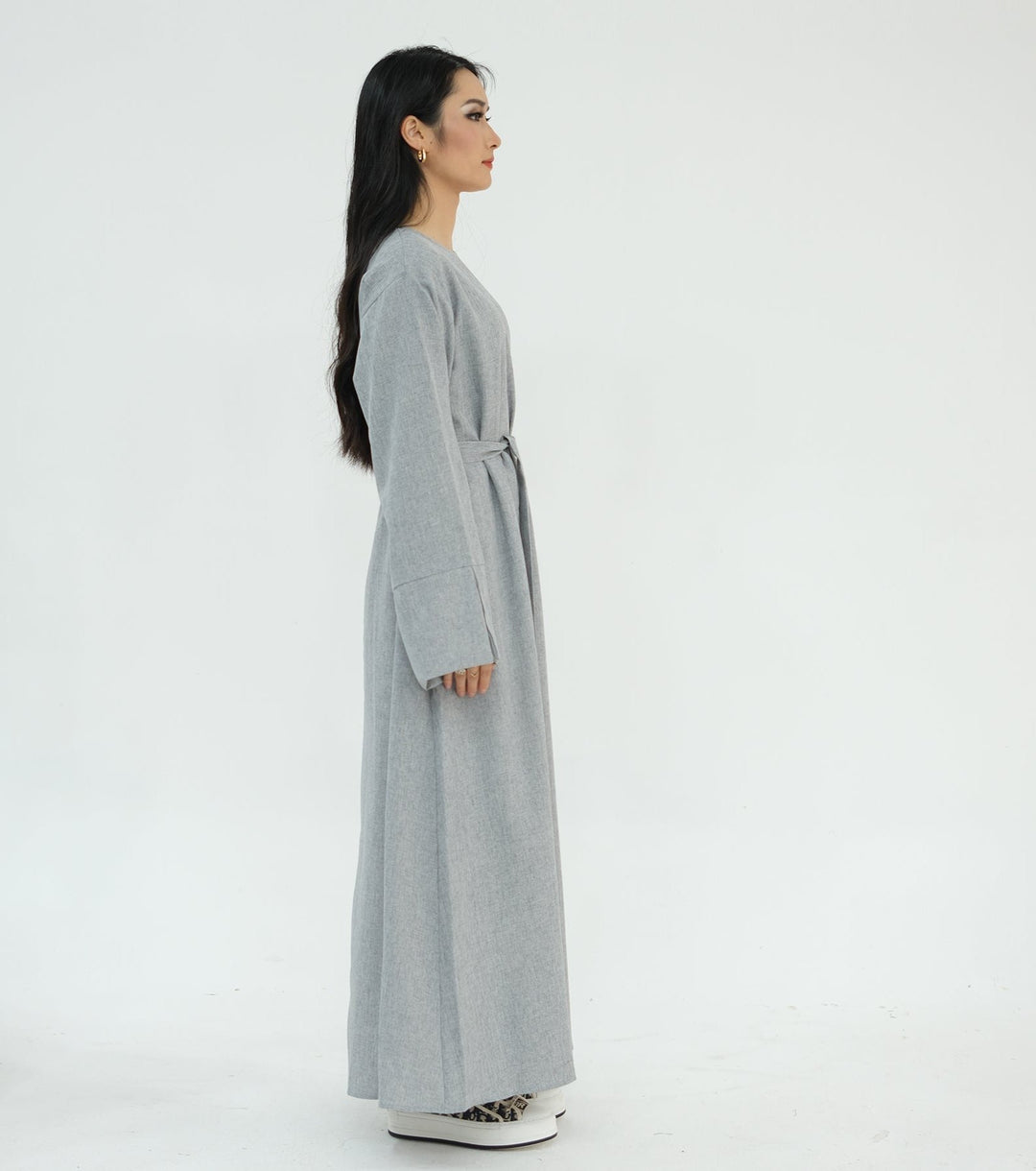 Get trendy with Heather Everyday Abaya - Gray - Dresses available at Voilee NY. Grab yours for $49.90 today!