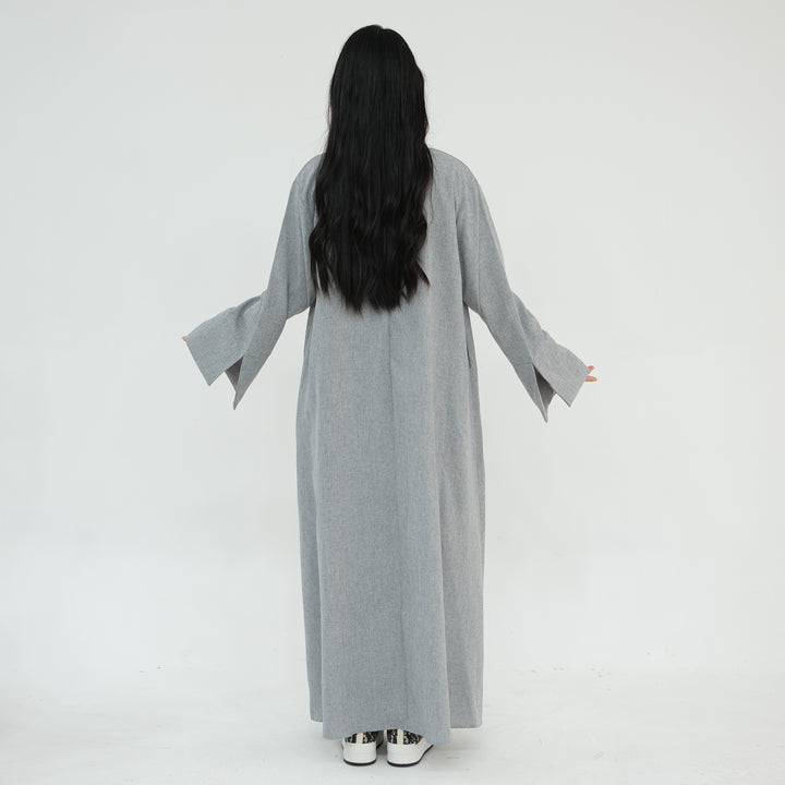 Get trendy with Heather Everyday Abaya - Gray - Dresses available at Voilee NY. Grab yours for $49.90 today!