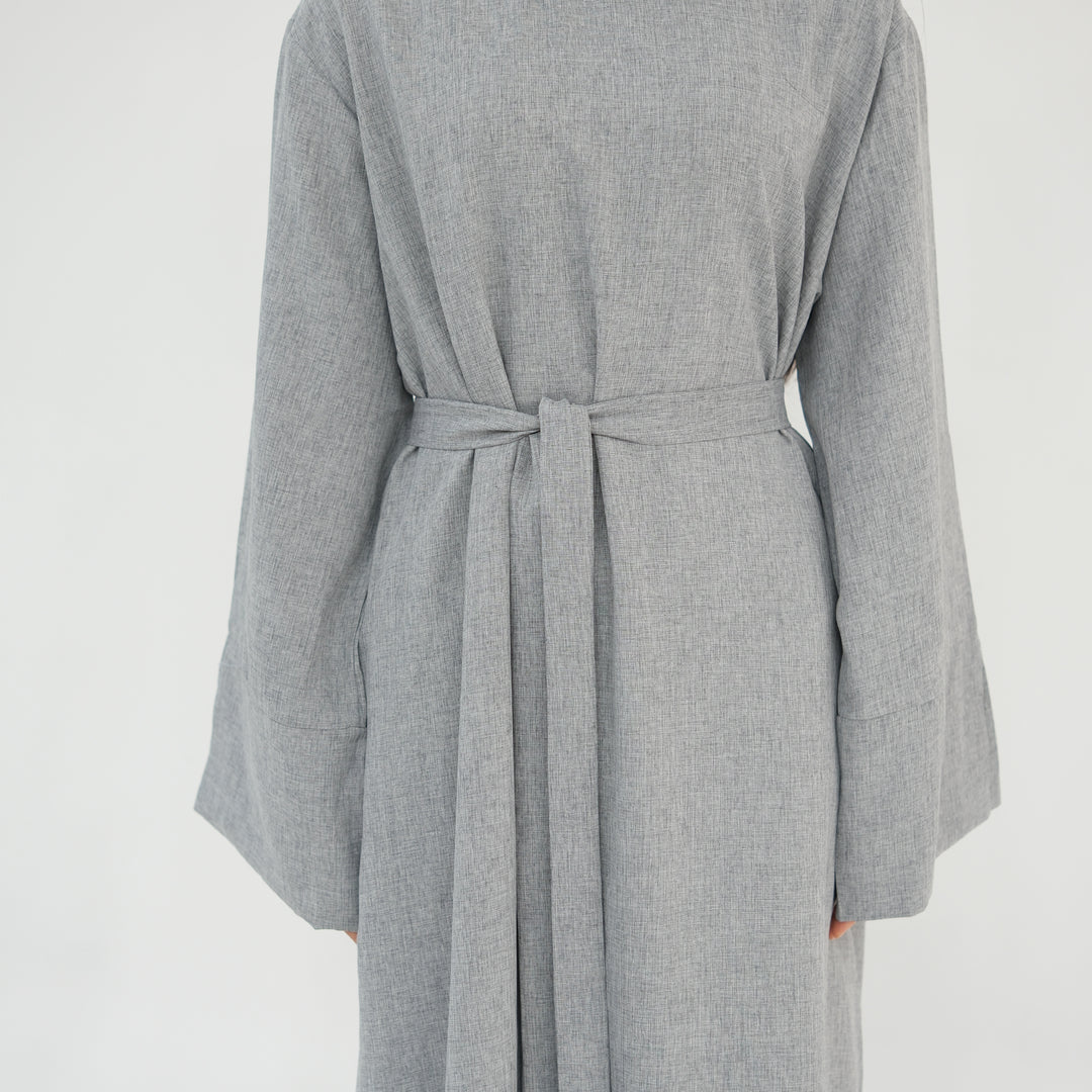 Get trendy with Heather Everyday Abaya - Gray - Dresses available at Voilee NY. Grab yours for $49.90 today!