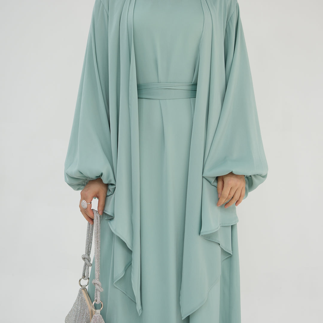 Get trendy with Grace Modest 3-piece Set - Mint -  available at Voilee NY. Grab yours for $59.90 today!