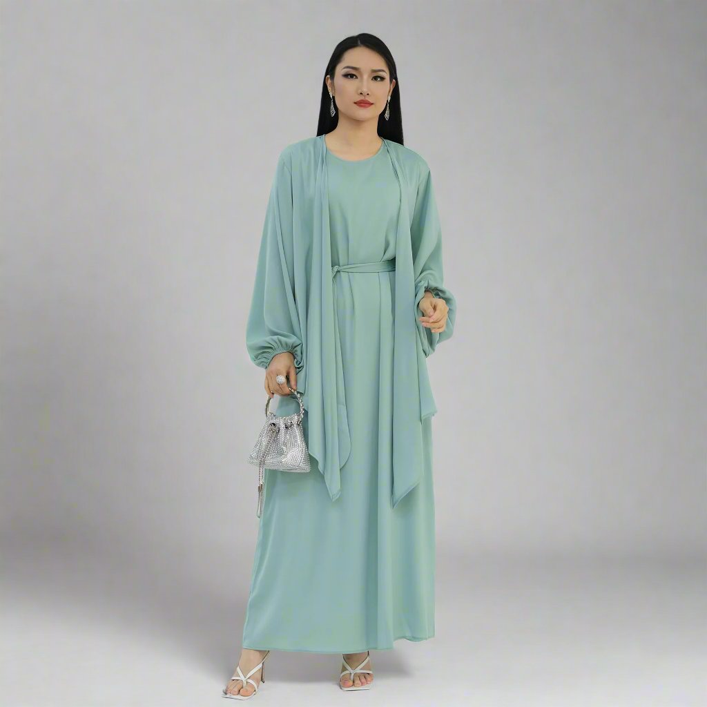 Get trendy with Grace Modest 3-piece Set - Mint -  available at Voilee NY. Grab yours for $59.90 today!