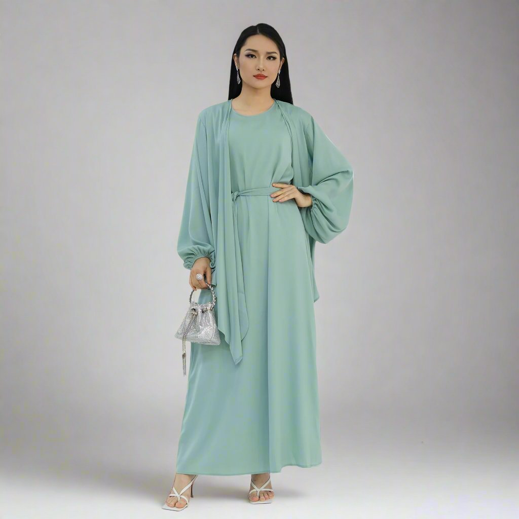 Get trendy with Grace Modest 3-piece Set - Mint -  available at Voilee NY. Grab yours for $59.90 today!