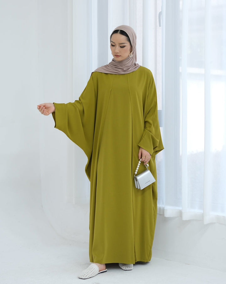 Get trendy with Izzy 2 in 1 Abaya Combo - Olive -  available at Voilee NY. Grab yours for $69.90 today!