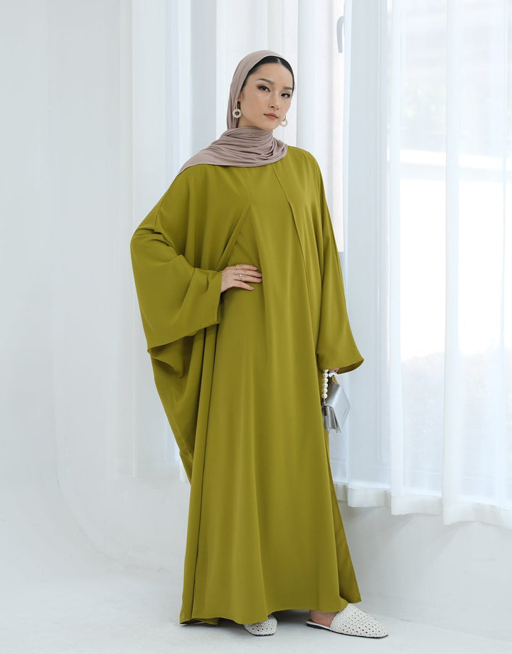 Get trendy with Izzy 2 in 1 Abaya Combo - Olive -  available at Voilee NY. Grab yours for $69.90 today!