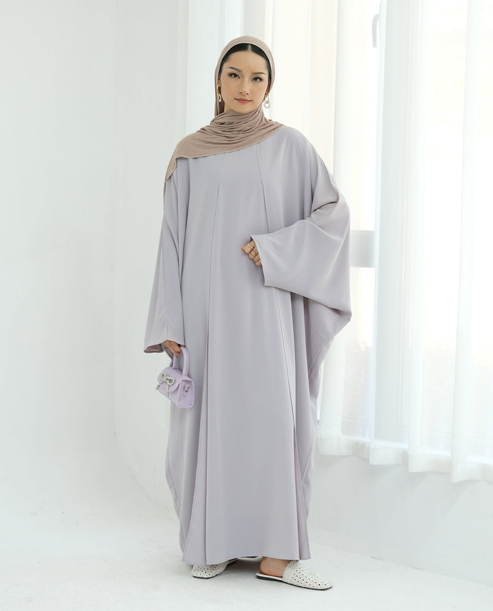 Get trendy with Izzy 2 in 1 Abaya Combo - Gray -  available at Voilee NY. Grab yours for $69.90 today!