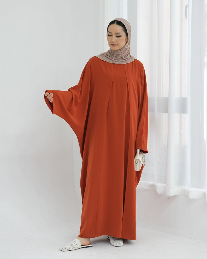 Get trendy with Izzy 2 in 1 Abaya Combo - Rust -  available at Voilee NY. Grab yours for $69.90 today!