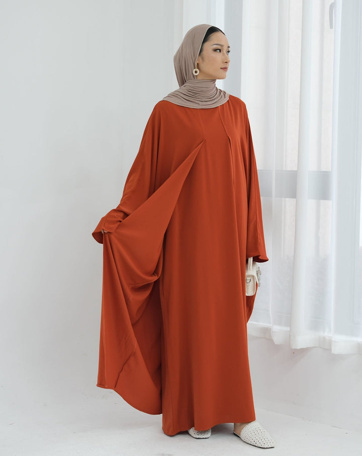 Get trendy with Izzy 2 in 1 Abaya Combo - Rust -  available at Voilee NY. Grab yours for $69.90 today!