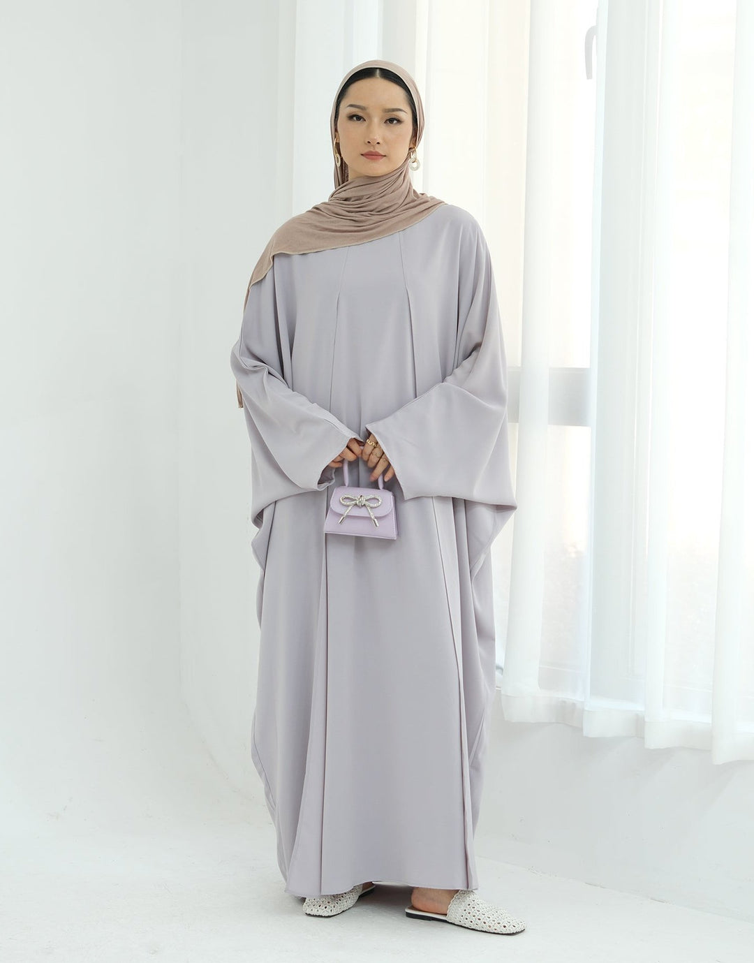 Get trendy with Izzy 2 in 1 Abaya Combo - Gray -  available at Voilee NY. Grab yours for $69.90 today!