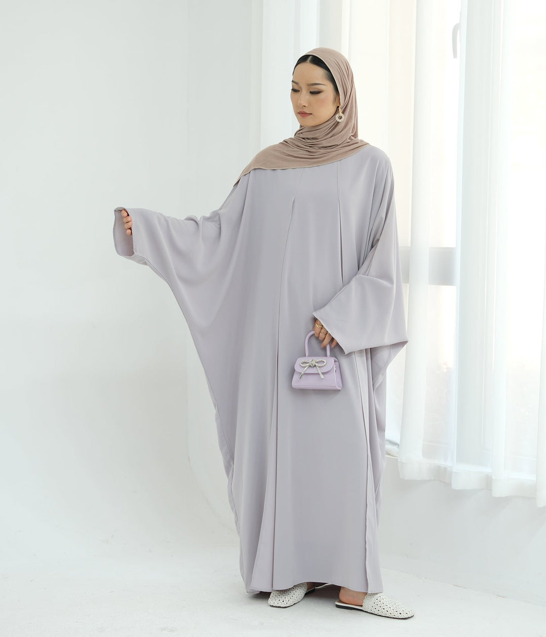 Get trendy with Izzy 2 in 1 Abaya Combo - Gray -  available at Voilee NY. Grab yours for $69.90 today!