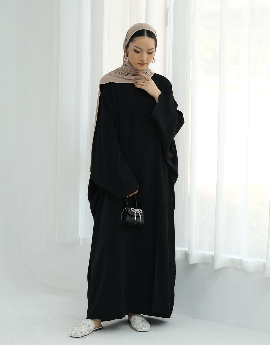 Get trendy with Izzy 2 in 1 Abaya Combo - Black -  available at Voilee NY. Grab yours for $69.90 today!